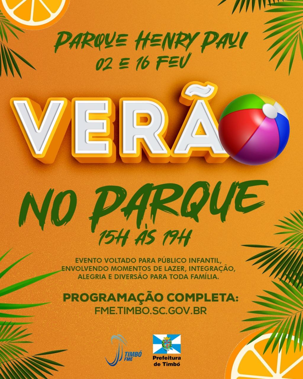 VERÃO NO PARQUE” TRAZ DIVERSÃO PARA TODA A FAMÍLIA EM TIMBÓ