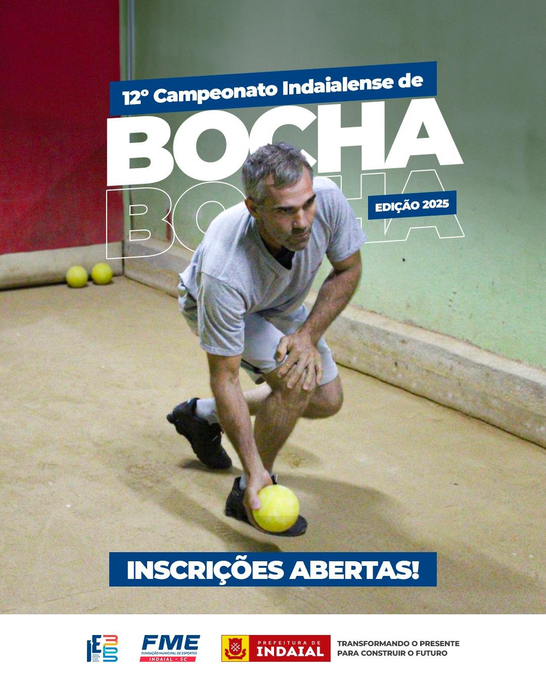 Inscrições abertas para o 12º Campeonato Indaialense de Bocha - Edição 2025