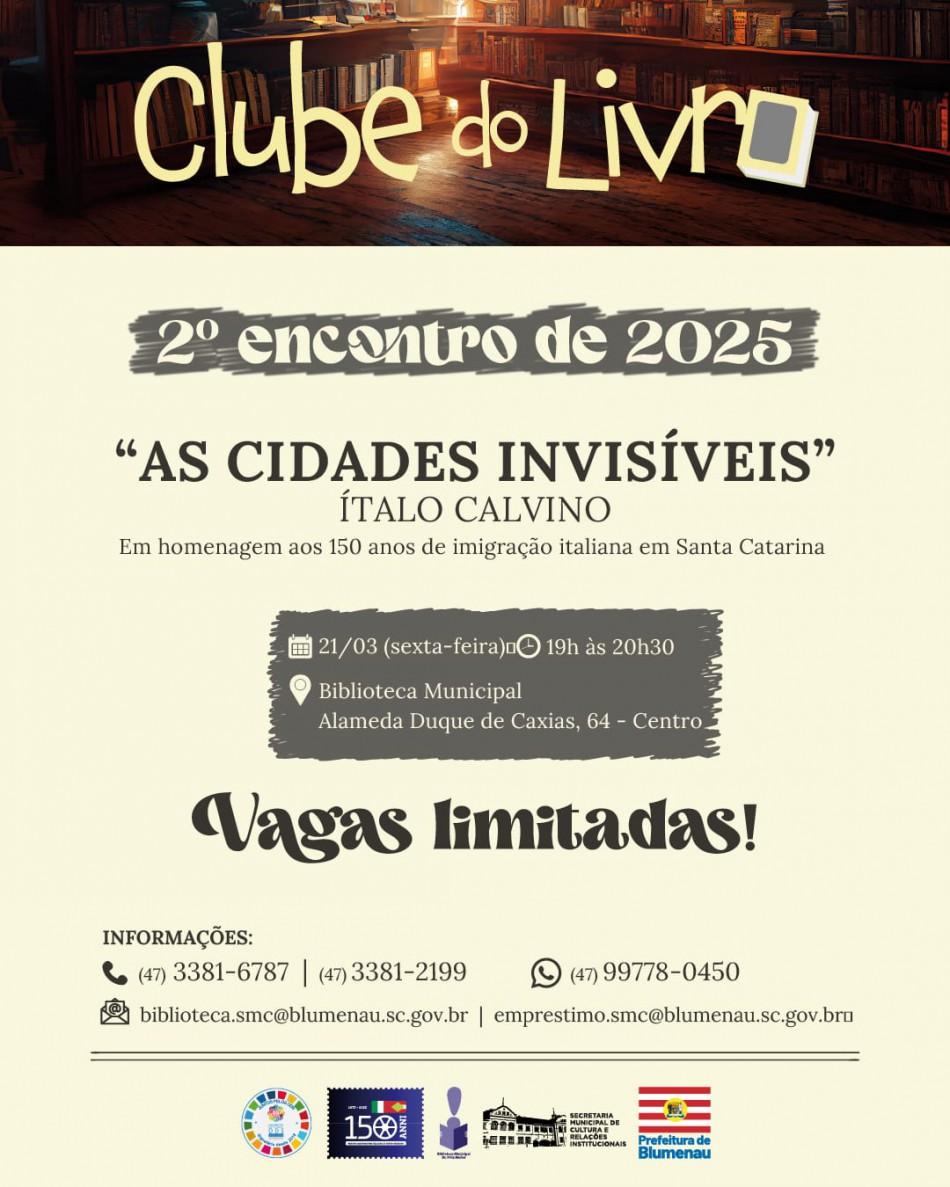 Clube do Livro se reúne nesta sexta-feira, dia 21, e debate sobre livro de escritor italiano