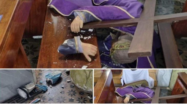 Igreja Matriz de Ascurra é alvo de vandalismo e imagens sacras são destruídas