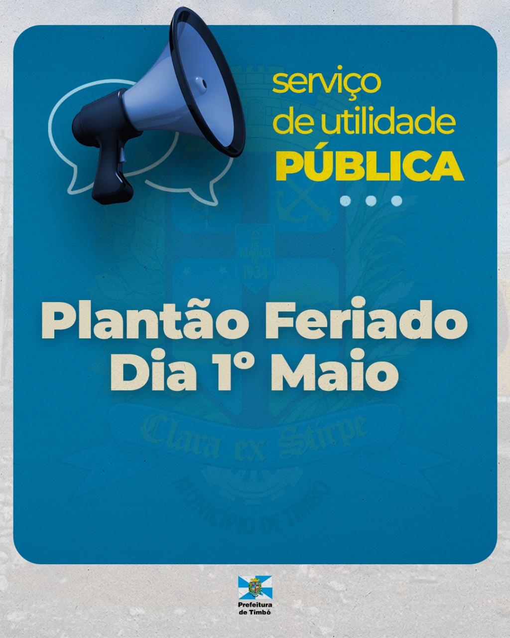 Prefeitura de Timbó divulga funcionamento dos serviços públicos durante o feriado de 1º de Maio