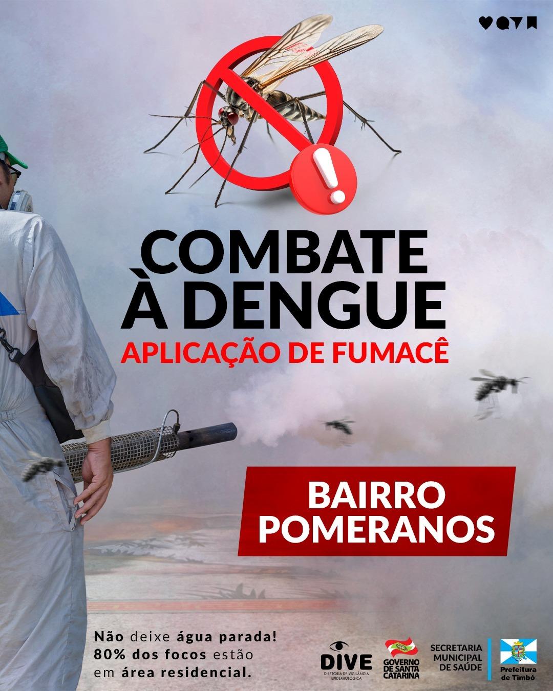 Timbó realiza ação de Fumacê contra a dengue no bairro Pomeranos