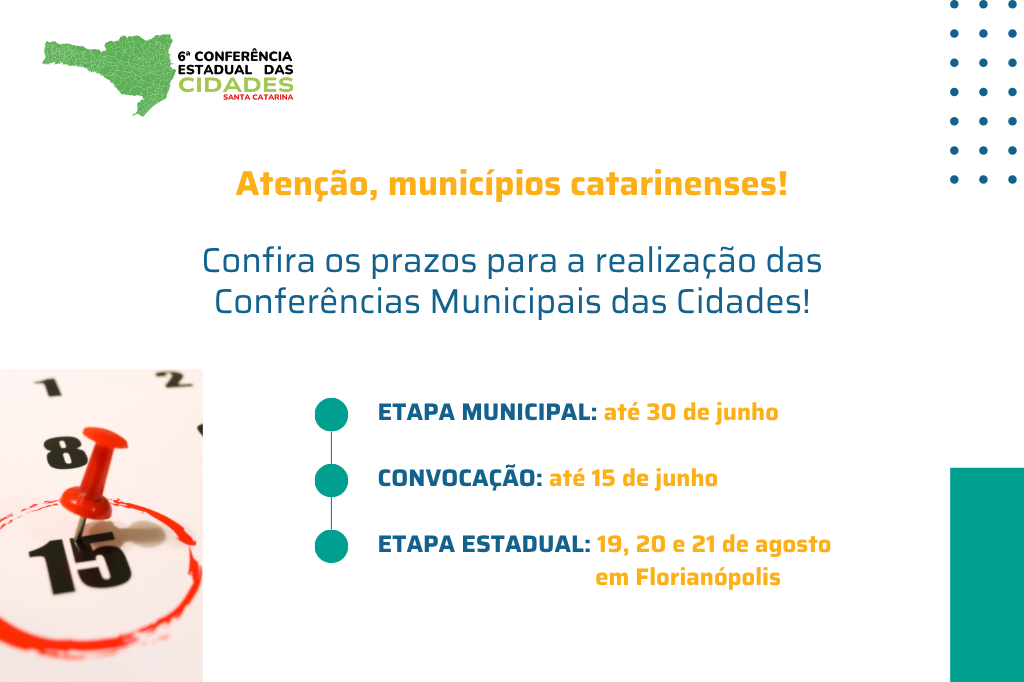 Cidades catarinenses têm até 15 de junho para convocação de conferências municipais