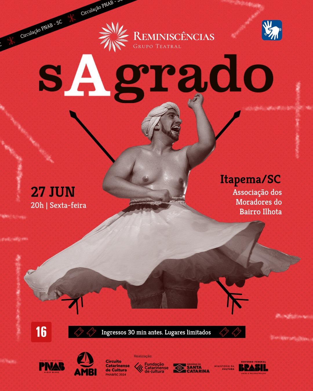 Peça de teatro que aborda religiões de matriz africana é apresentada em Itapema nesta sexta-feira