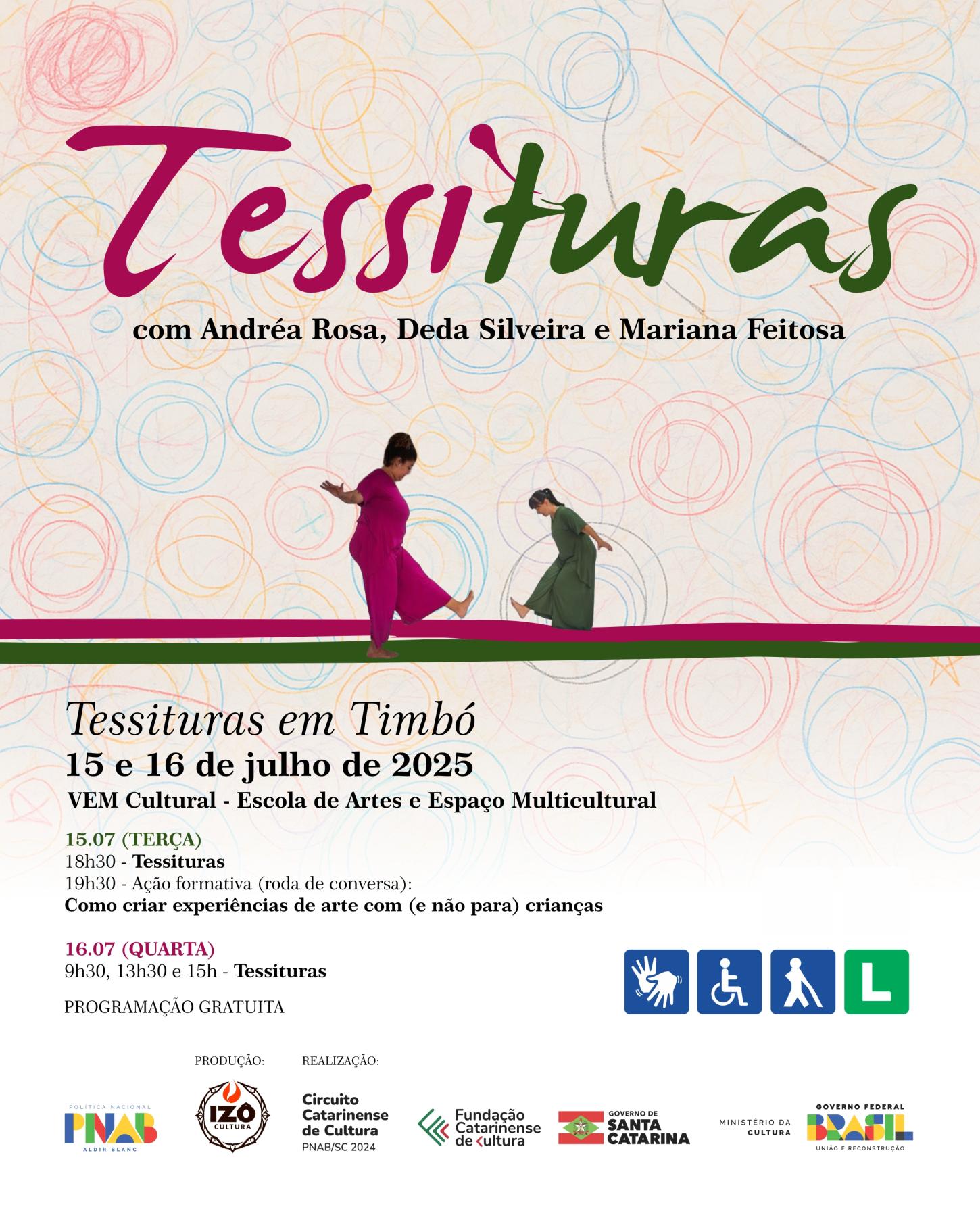 Projeto Tessituras chega a Timbó nos dias 15 e 16 de julho