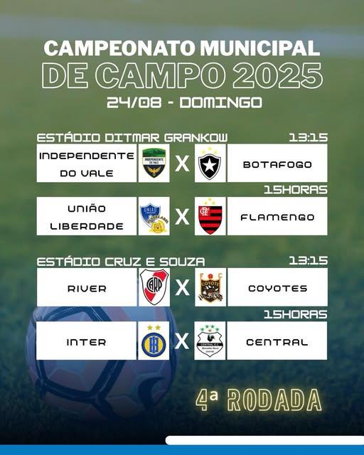 A bola vai rolar para a 4ª rodada do Campeonato Municipal de Campo 2025 em Benedito Novo