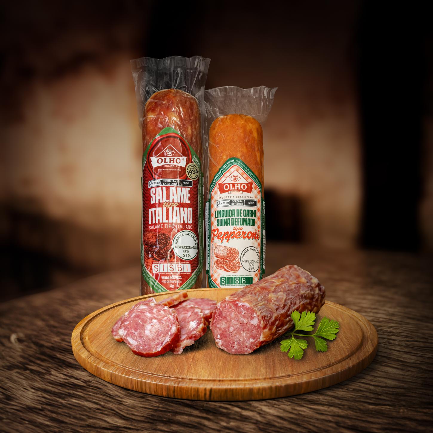 Catarinense Olho Embutidos amplia mix de produtos com salame italiano e pepperoni