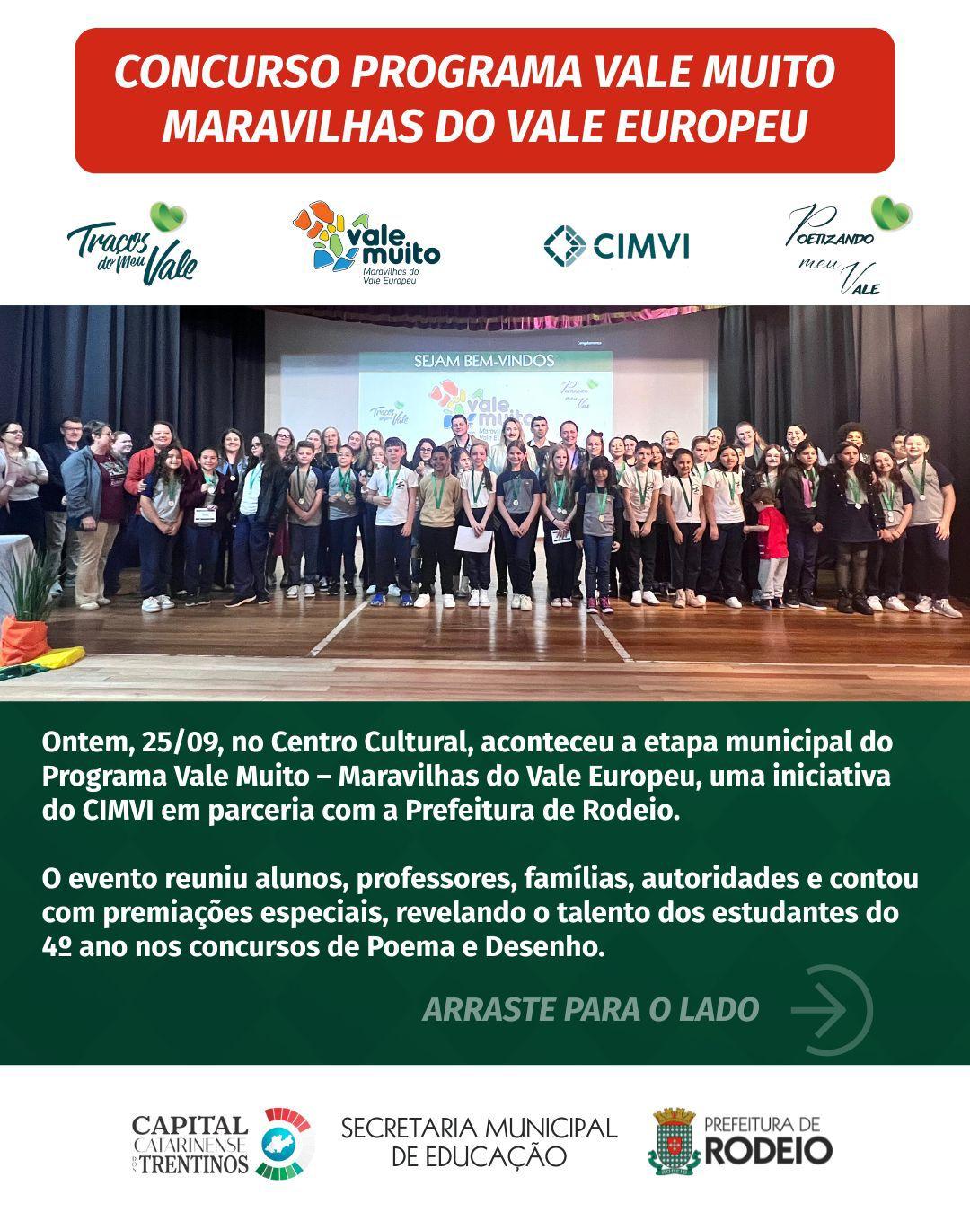 CONCURSO PROGRAMA VALE MUITO – MARAVILHAS DO VALE EUROPEU
