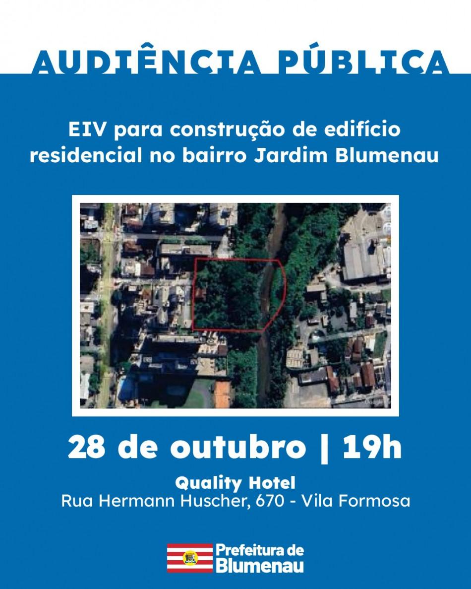 Prefeitura promove audiência pública para análise de impacto de vizinhança de novo edifício no bairro Jardim Blumenau