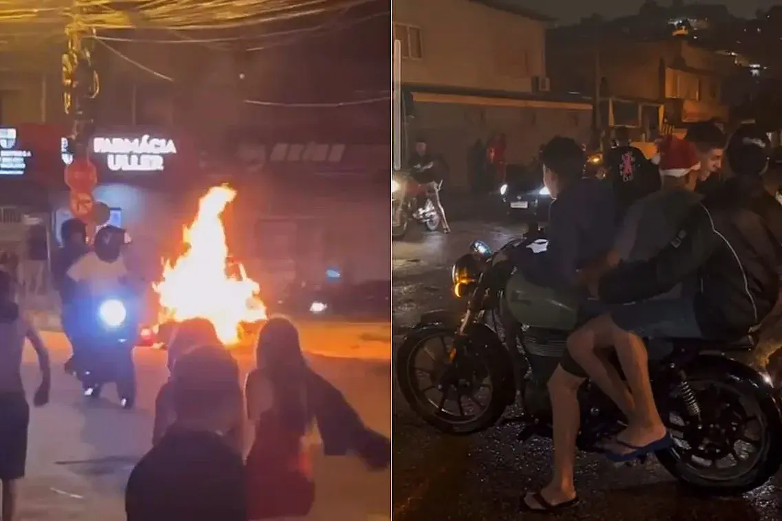 CONFUSÃO, RACHAS E VEÍCULOS INCENDIADOS MARCAM A NOITE DE NATAL EM CAMBORIÚ