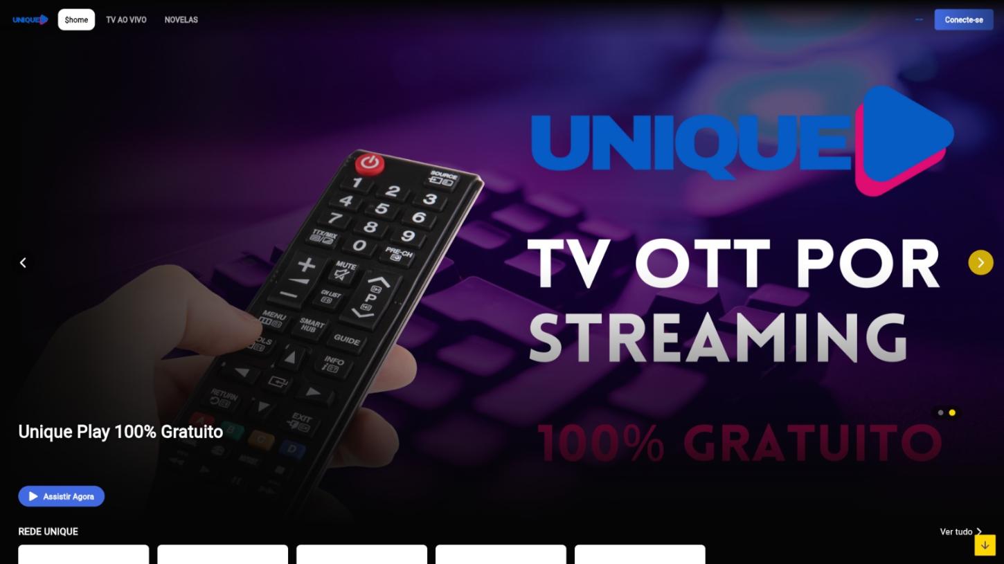Unique Play é lançada como plataforma 100% gratuita de TV por streaming com canais FAST e publicidade programática
