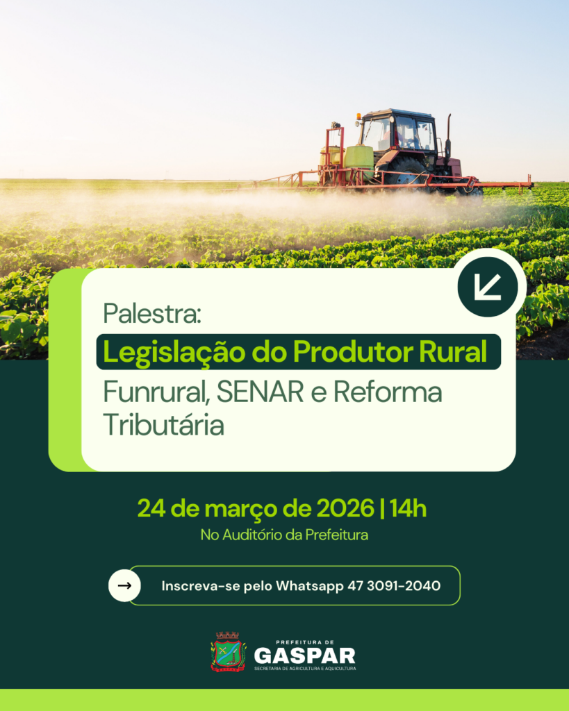 Gaspar promove palestra sobre reforma tributária no agronegócio