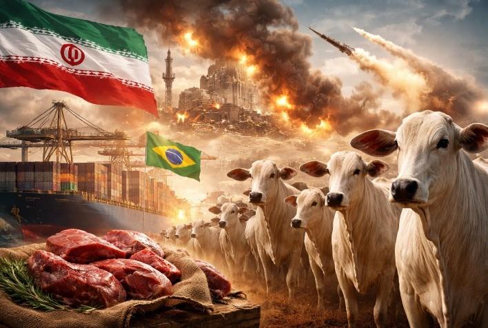 Guerra no Irã pressiona exportações de carne bovina e acende alerta no agronegócio brasileiro