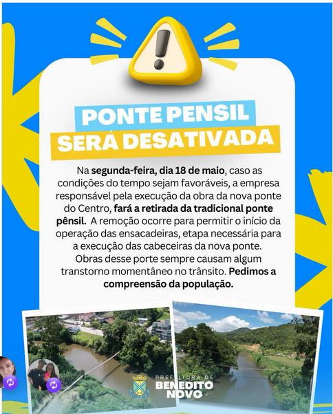 Nova Ponte do Centro marca maior obra viária da história de Benedito Novo