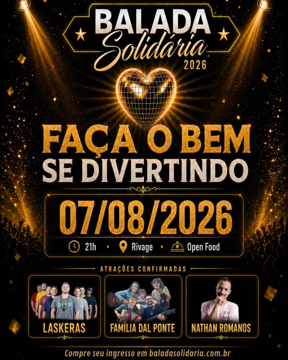 Balada Solidária chega à 3ª edição em Blumenau com música, open food e apoio a quatro instituições sociais
