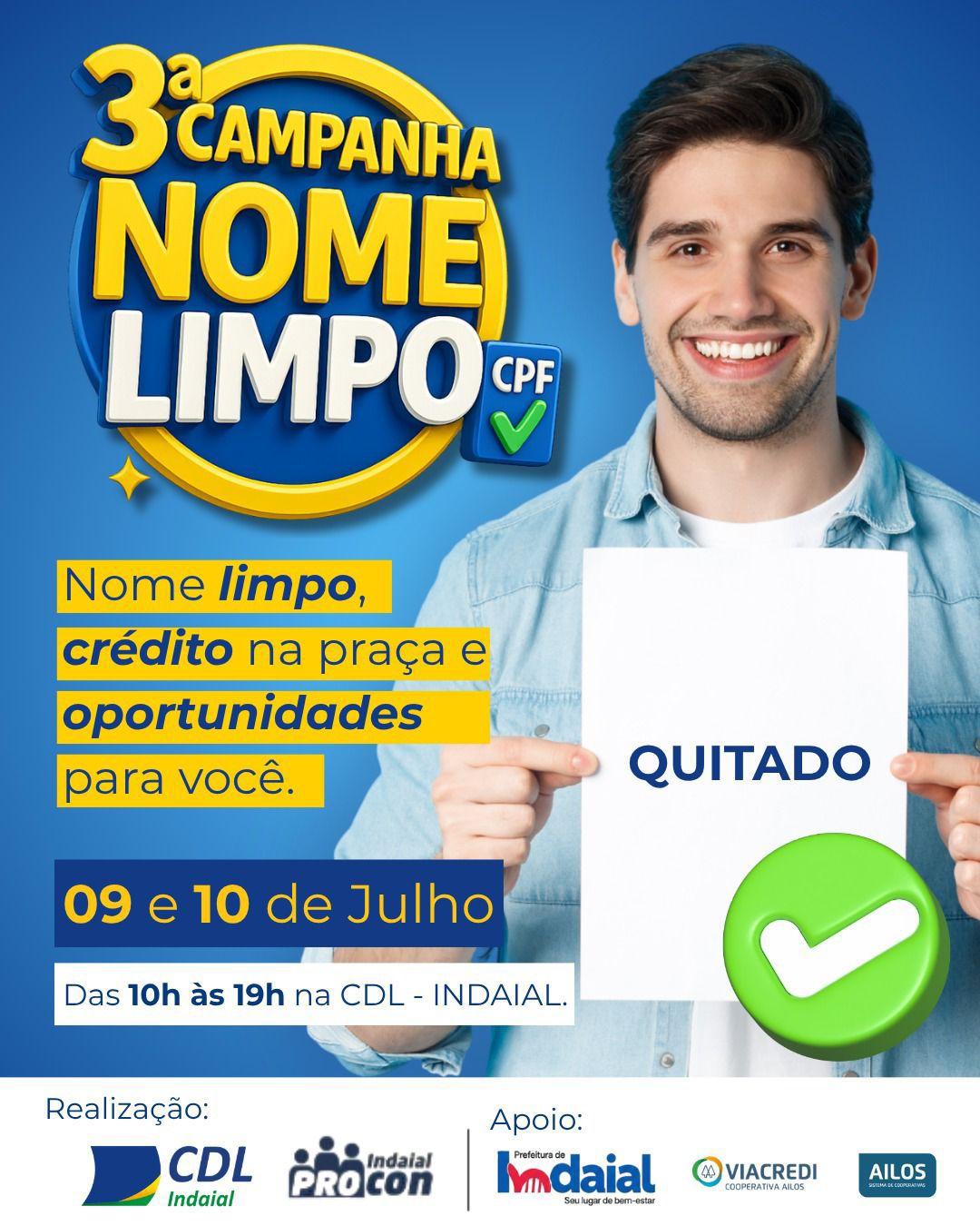 Campanha Nome Limpo vai auxiliar consumidores na renegociação de dívidas em Indaial