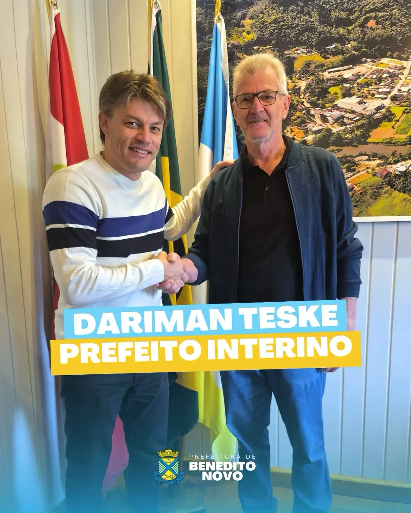 Dariman Teske assume interinamente Prefeitura de Benedito Novo
