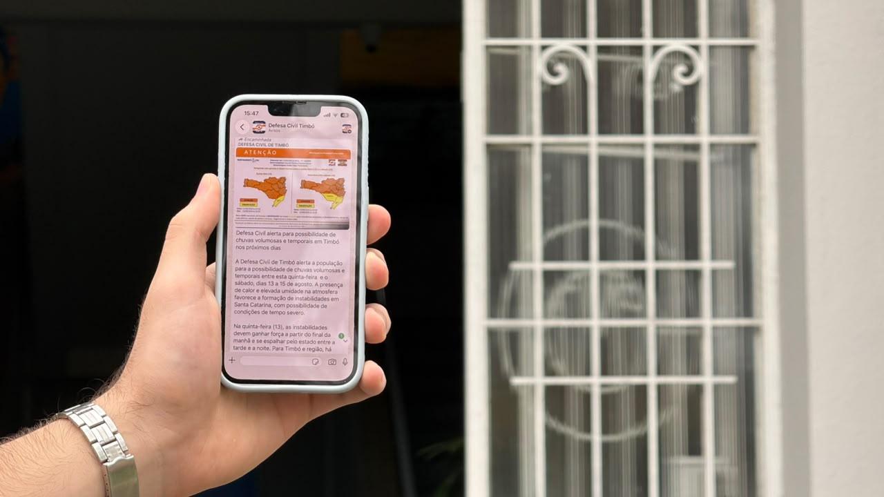 Defesa Civil de Timbó lança comunidade no WhatsApp para ampliar acesso a alertas e informações