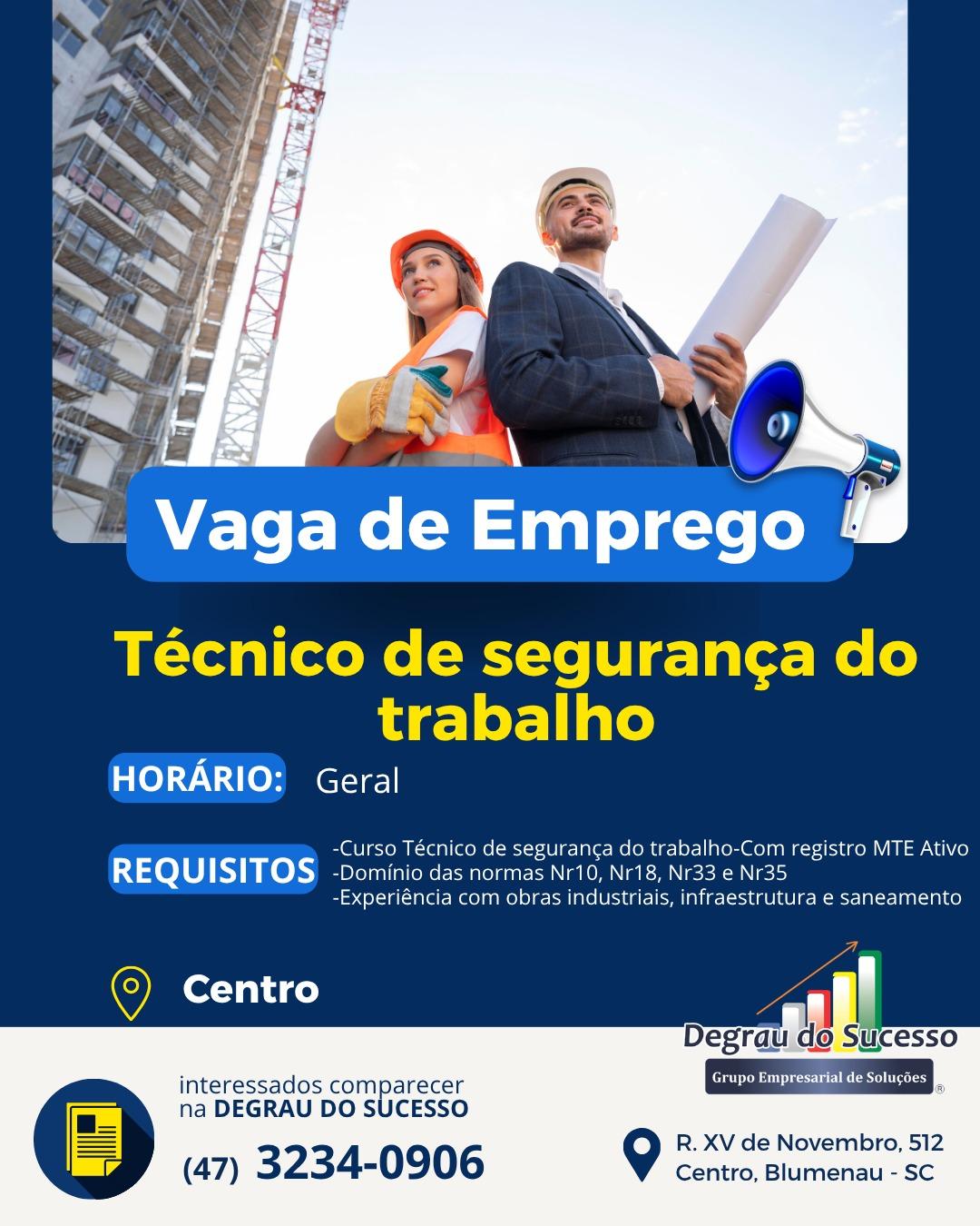 Empresa contrata para obra em Blumenau- Auxiliar Administrativo de Obra