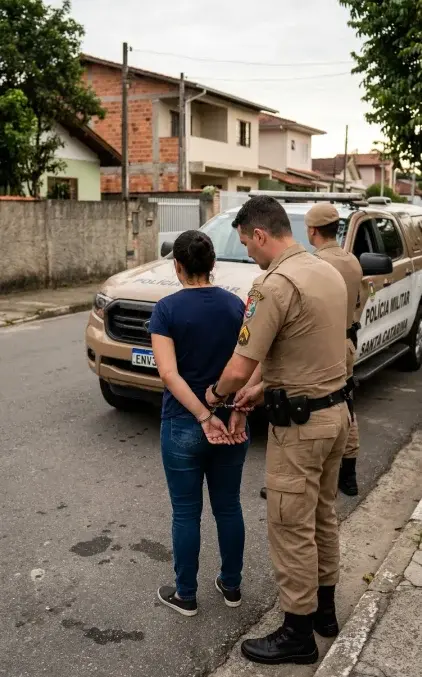 Mulher é presa após desacato e resistência durante ocorrência em Indaial