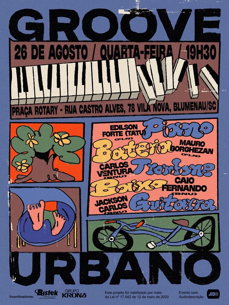Projeto Groove Urbano promove concerto gratuito de jazz contemporâneo nesta quarta-feira (26), em Blumenau