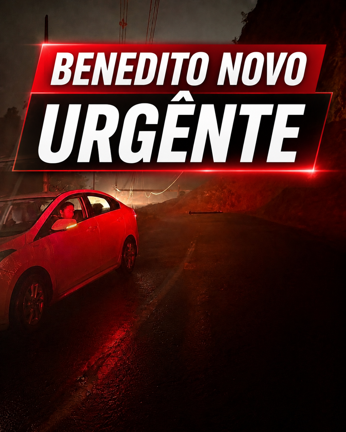 Queda de barreira e poste interdita Rua Pedro Maus em Benedito Novo