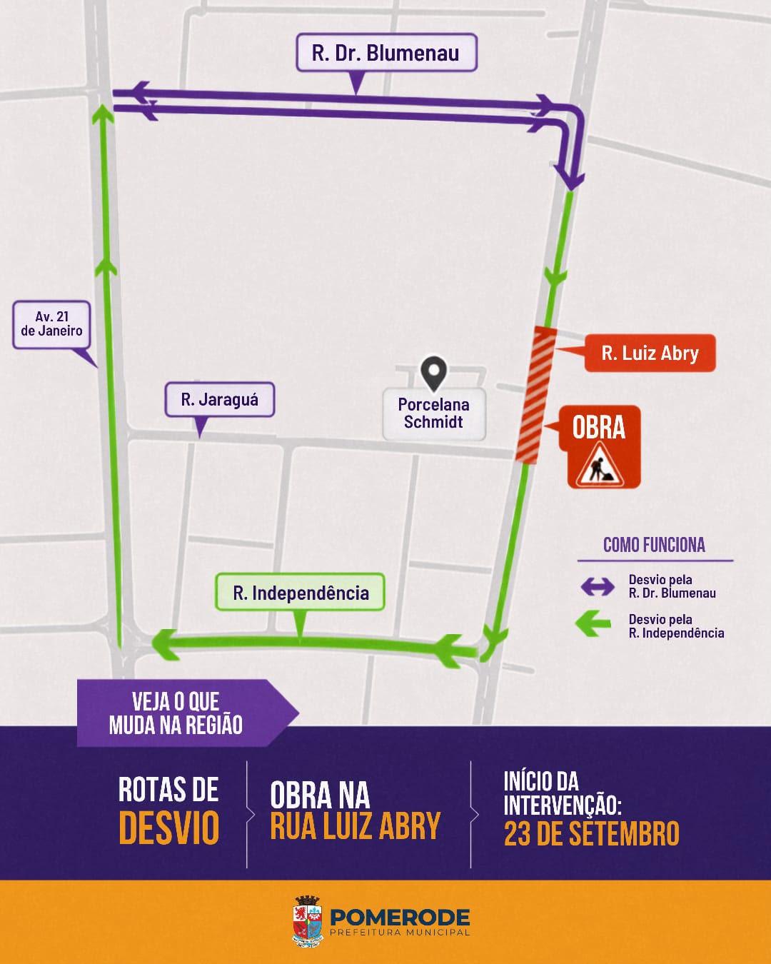 ATENÇÃO AO TRÂNSITO: Interdição na Rua Luiz Abry! 