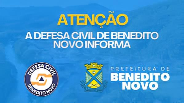 BENEDITO NOVO ACUMULA 176,7 MILÍMETROS DE CHUVA EM TRÊS DIAS E DEFESA CIVIL MANTÉM ALERTA
