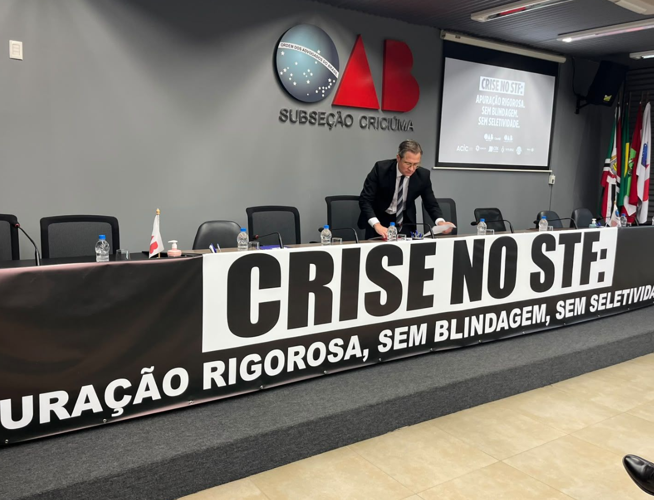 Crise no STF: OAB de Criciúma participa de manifesto