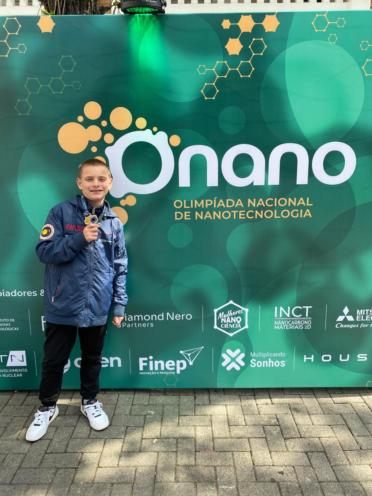 Estudante da rede municipal de Indaial conquista medalha de Prata na Olimpíada Nacional de Nanotecnologia
