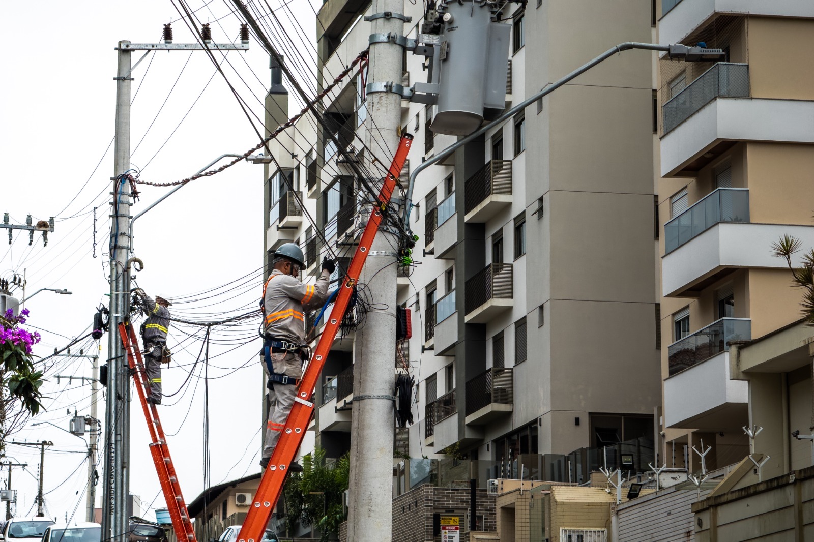Florianópolis retira mais de 7 toneladas de fios dos postes