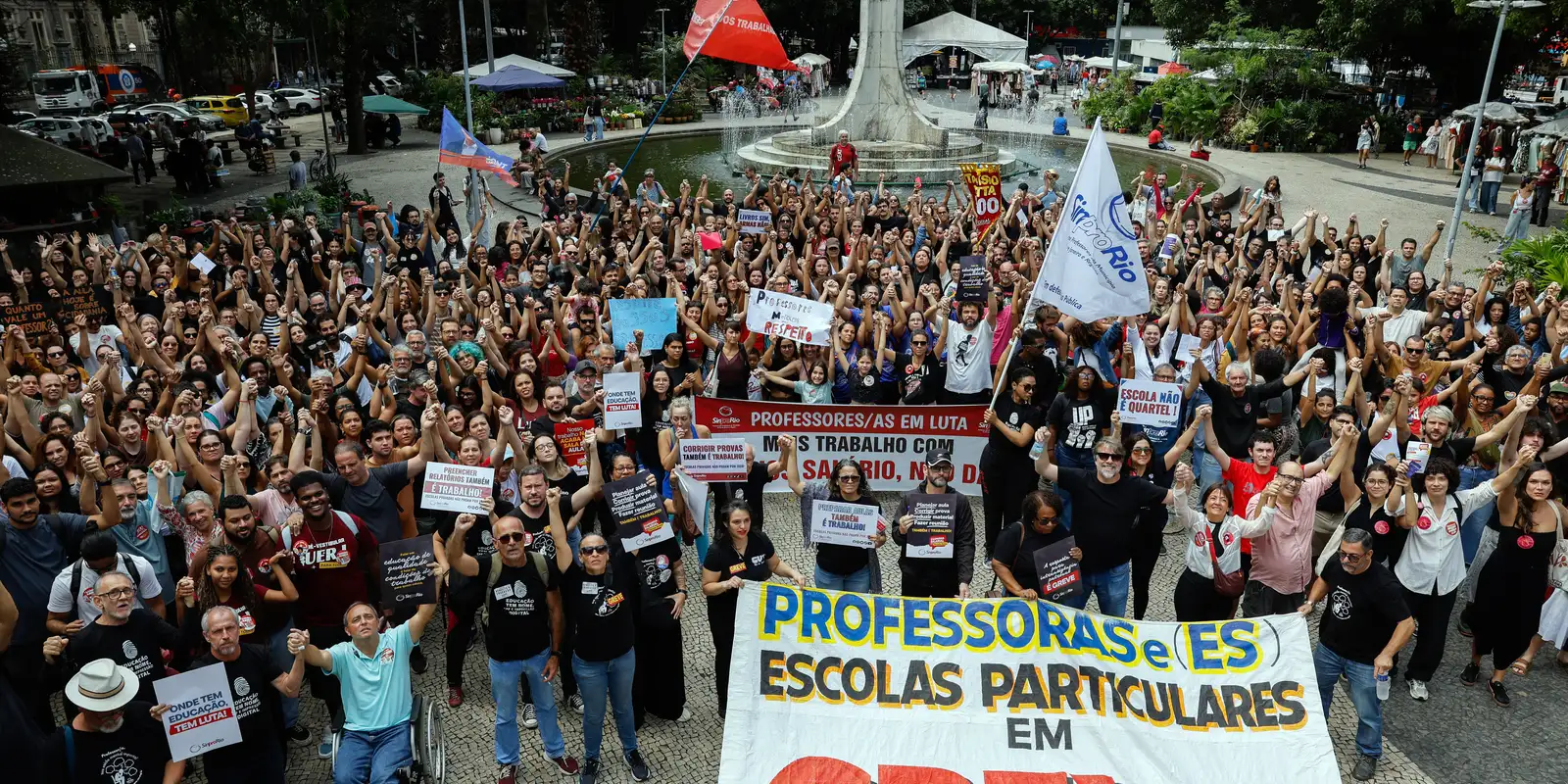 Greve de professores paralisou escolas particulares no Rio de Janeiro