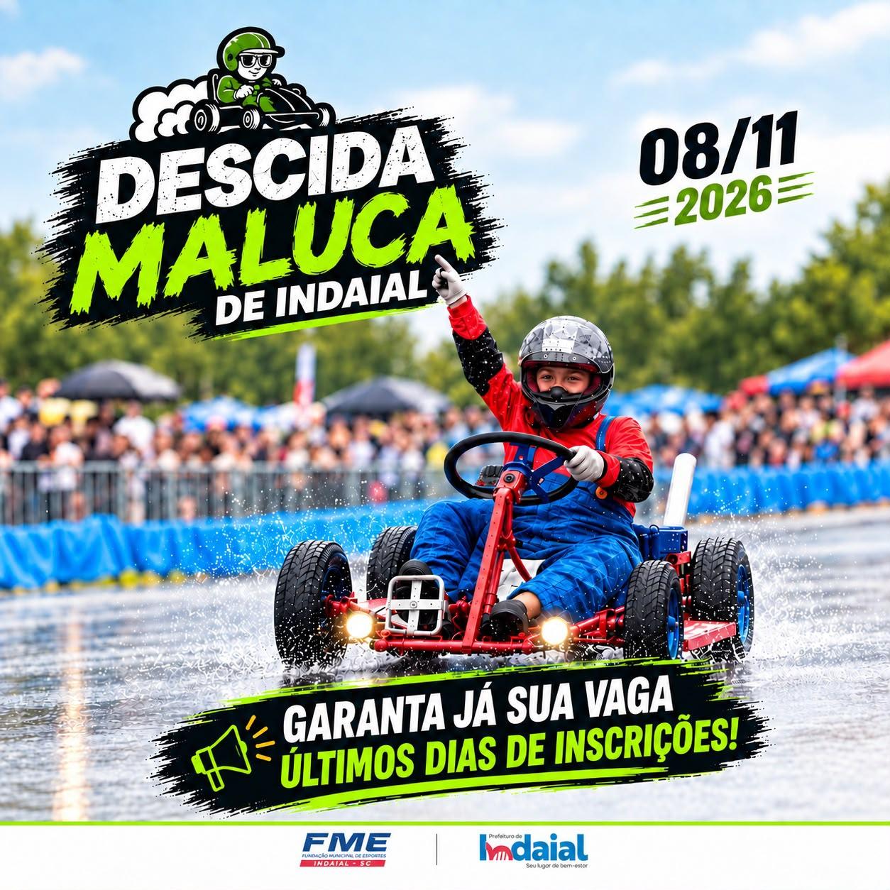 Últimos dias para se inscrever na Descida Maluca Indaial 2026