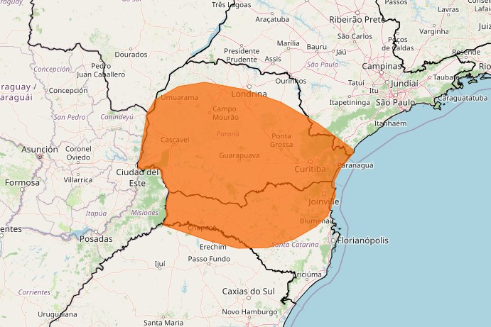 Alerta de tempestade é ampliado pelo Inmet com ventos de até 100 km/h