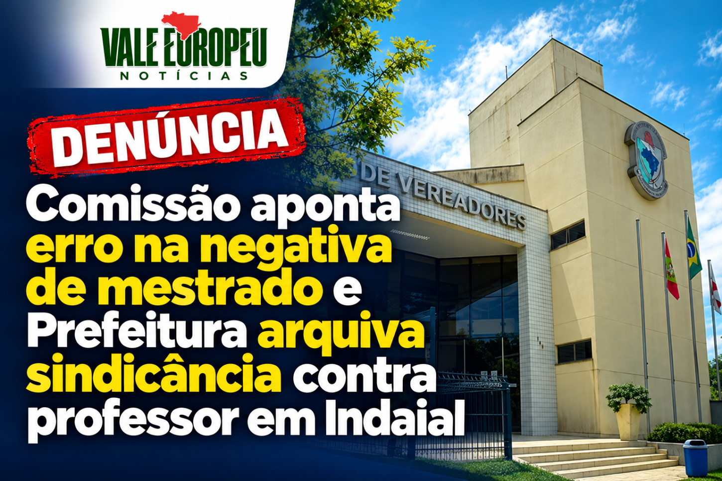 Comissão aponta erro na negativa de mestrado e Prefeitura arquiva sindicância contra professor em Indaial