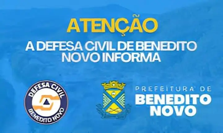 BENEDITO NOVO ACUMULA 176,7 MILÍMETROS DE CHUVA EM TRÊS DIAS E DEFESA CIVIL MANTÉM ALERTA