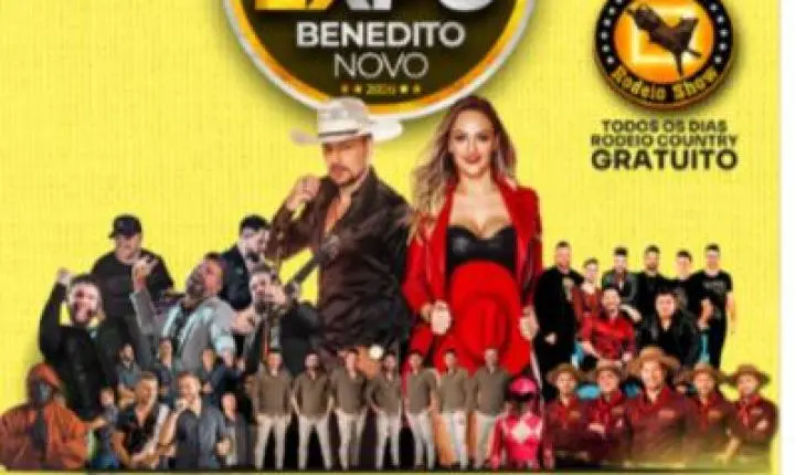 Benedito Novo confirma mega festa com rodeio gratuito, shows nacionais e atrações para toda a família