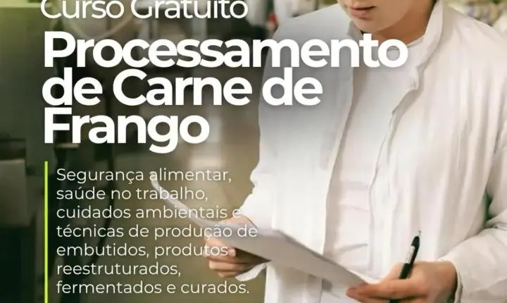 Benedito Novo oferece curso gratuito de processamento de frango
