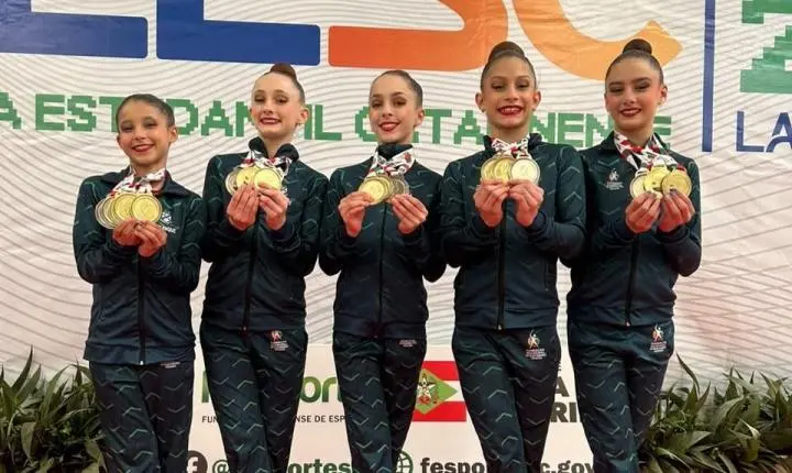 Brusque conquista tricampeonato no conjunto e bicampeonato geral na ginástica rítmica da Olesc