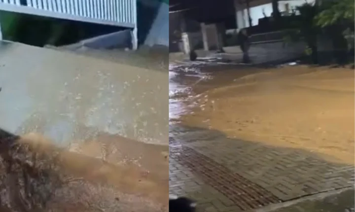 Chuva forte causa alagamentos e quedas de barreira em Alfredo Wagner