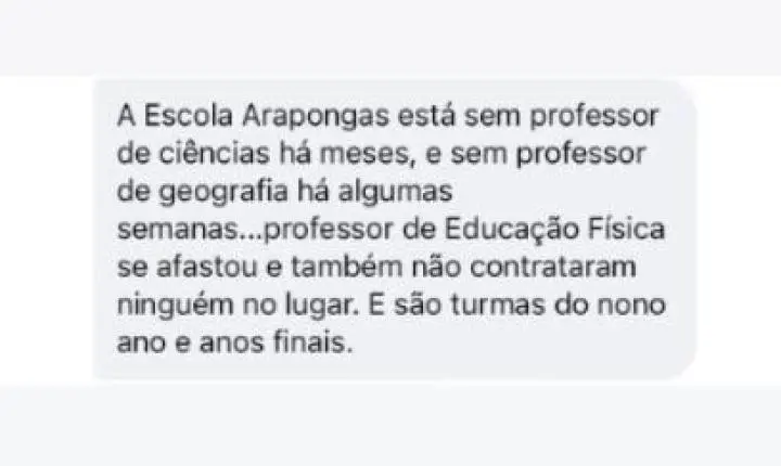CRISE NA EDUCAÇÃO DE INDAIAL? Vereadora denuncia falta de merenda e afirma que professores e alunos estariam limpando salas de aula