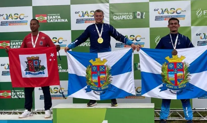 Dobradinha de Timbó: Eduardo Radatz e Alex Boher conquistam Ouro e Bronze no Lançamento de Dardo no JASC