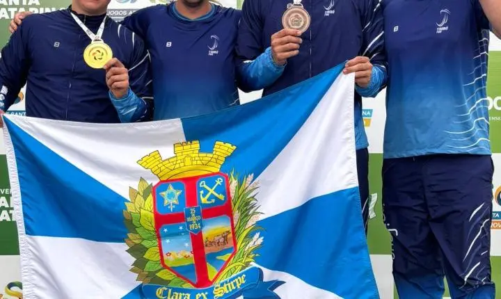 Dobradinha de Timbó: Eduardo Radatz e Alex Boher conquistam Ouro e Bronze no Lançamento de Dardo no JASC