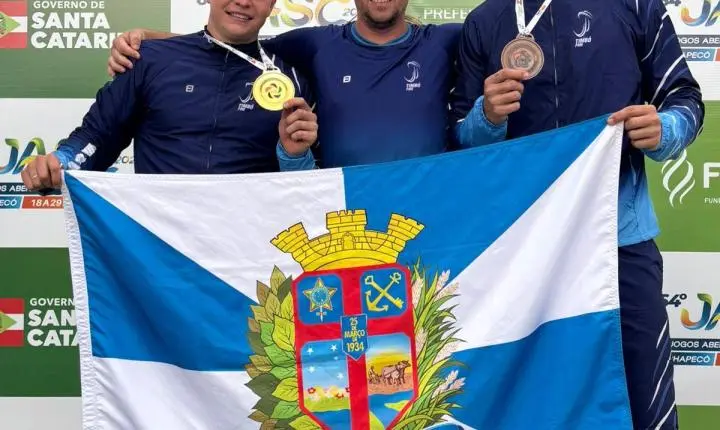 Dobradinha de Timbó: Eduardo Radatz e Alex Boher conquistam Ouro e Bronze no Lançamento de Dardo no JASC