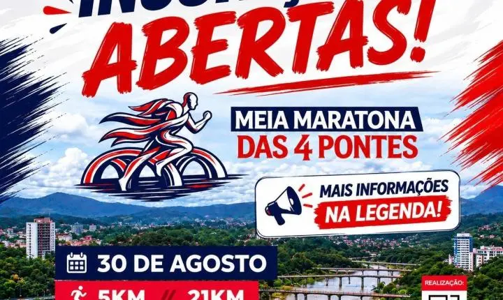 FME Indaial abre inscrições para a Meia Maratona das 4 Pontes 2026