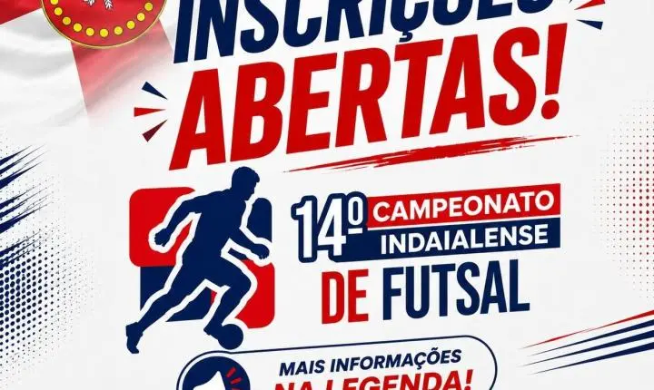 Inscrições abertas para o Campeonato Indaialense de Futsal 2026 