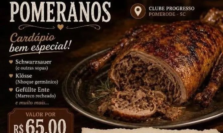 Jantar trará receitas seculares dos imigrantes Pomeranos