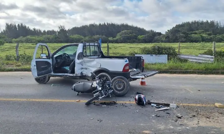 Motociclista fica gravemente ferido em acidente na SC-100