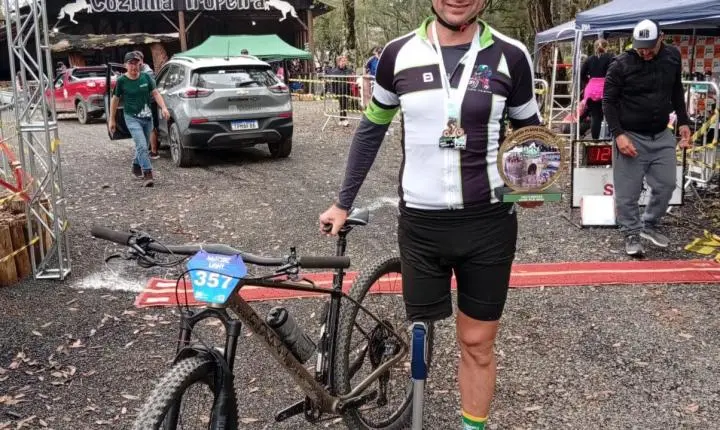 Paratleta de Indaial no pódio do Desafio Planalto Norte – MTB e Trail Run