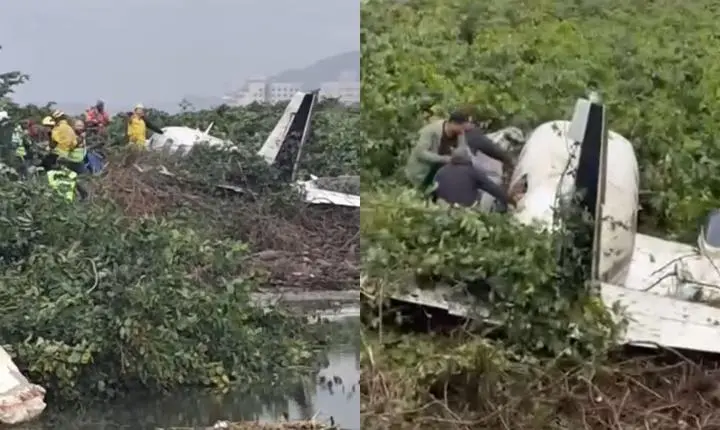 “Rodou, rodou e não faz o pouso”: vídeo mostra avião que saiu de Porto Belo caindo em Navegantes